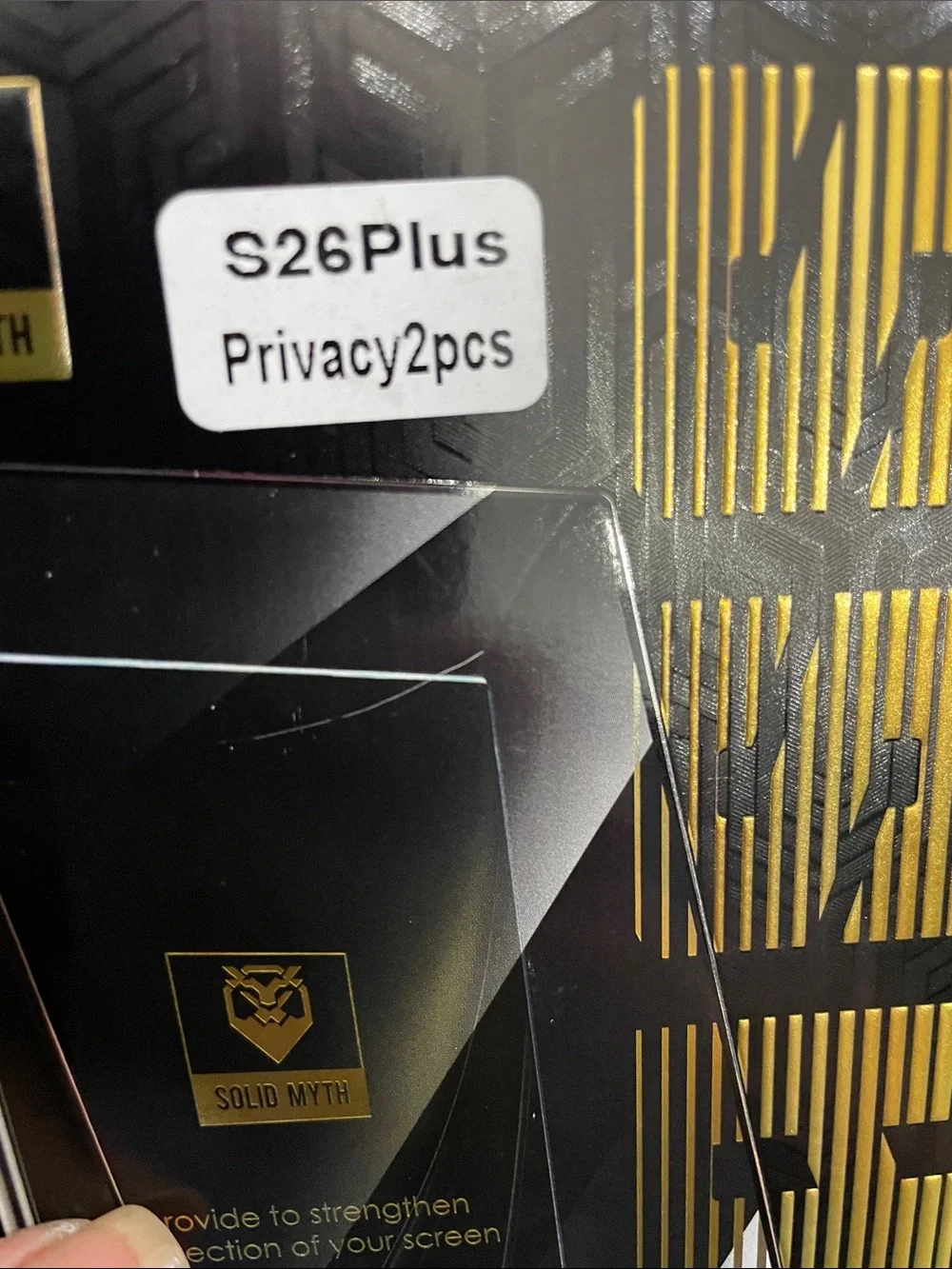 S26Plus Privacy Tempered Glass Screen Protector - Black/Gold